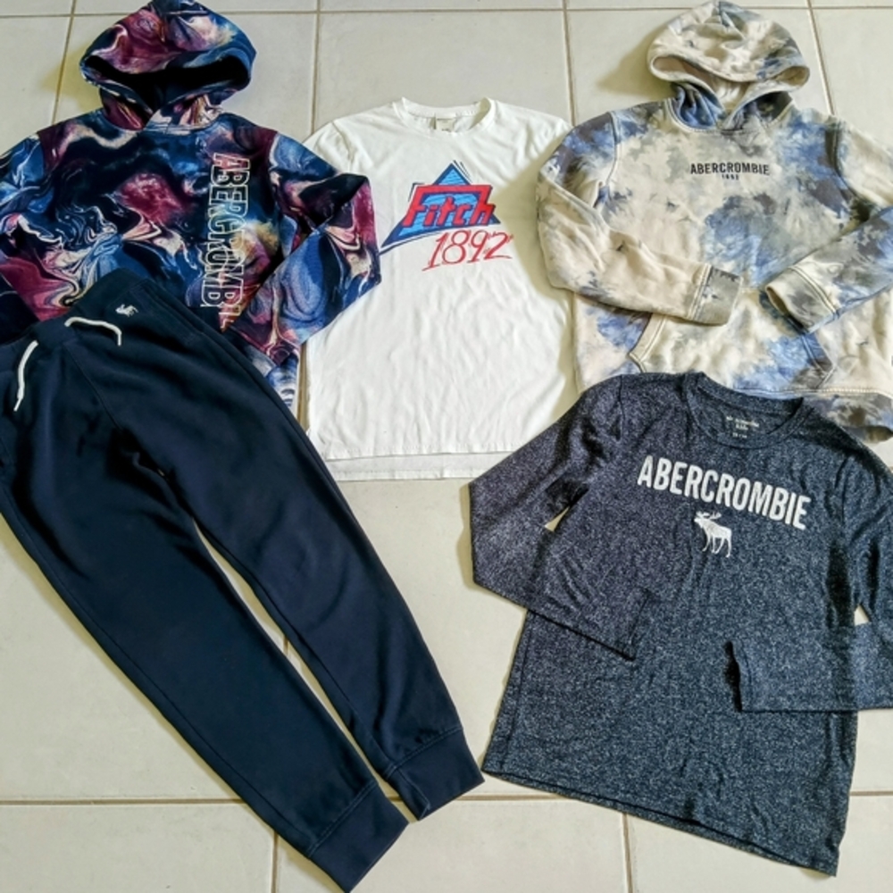 ABERCROMBIE BOYS SIZE 15/16 TOPS, HOODIES AND JOGGERS CLOTHING BUNDLE!
